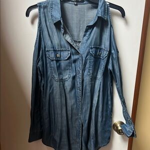 Velvet Heart cold shoulder Denim Blue Women's Top M